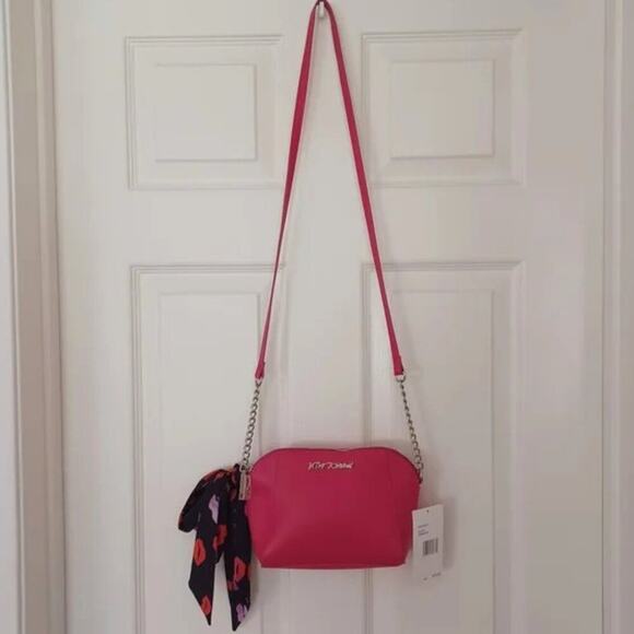 Betsey Johnson XOANAYA Crossbody Pink/Black NWT Retro - Picture 7 of 16